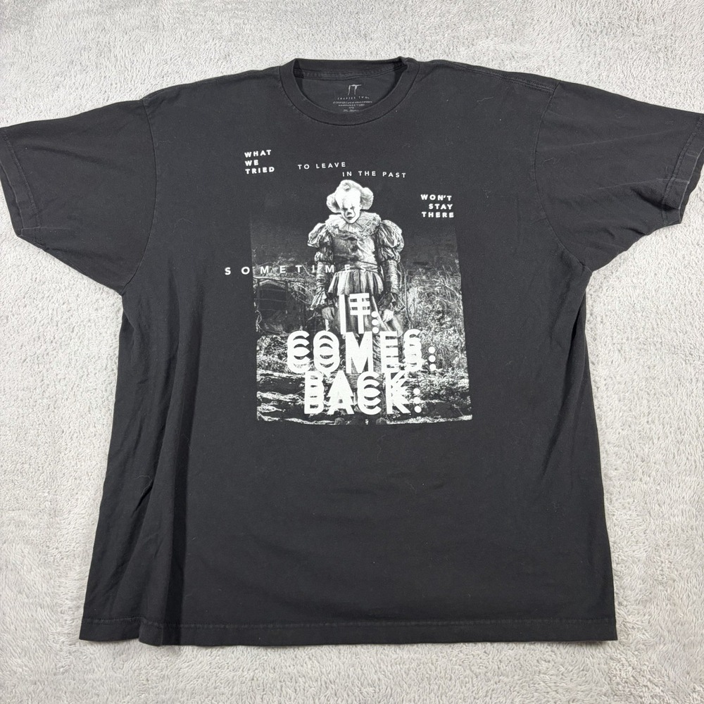 Pennywise It Graphic T Shirt Mens XXL Black White Horror Scary Movies Halloween